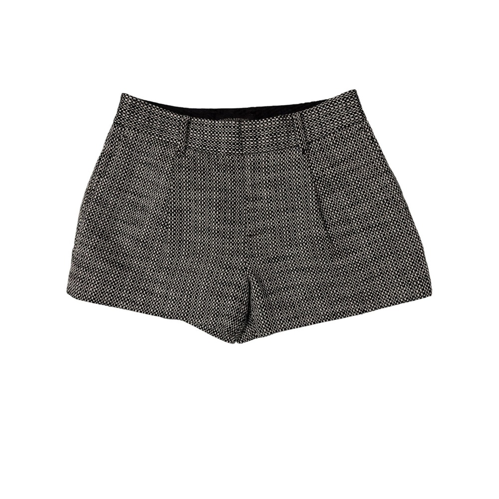 Banana Republic Boucle Shorts Women 0 Petite Black White‎ Tweed Lined Tailored - Picture 2 of 10